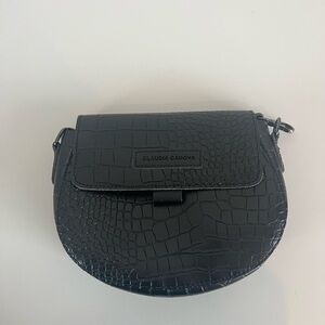 ASOS Black Croc-Texture Crossbody Bag